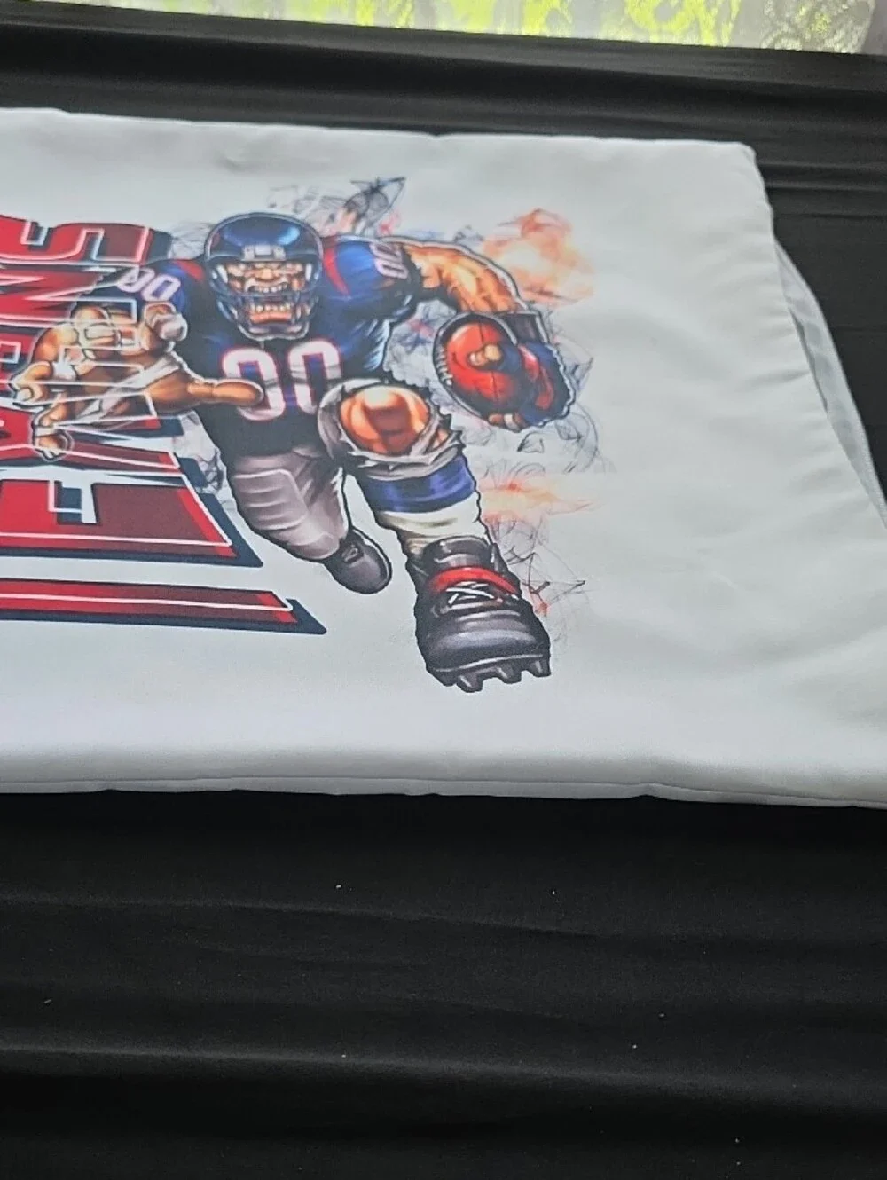 Cartoon Football Player Graph Throw Pillowcase - Red, Blue, White